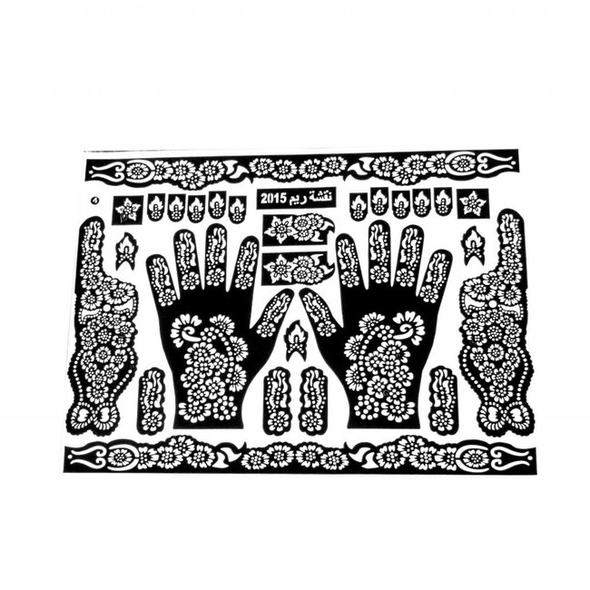 Self-adhesive henna stencils - Maxiset (38cm x 27cm)