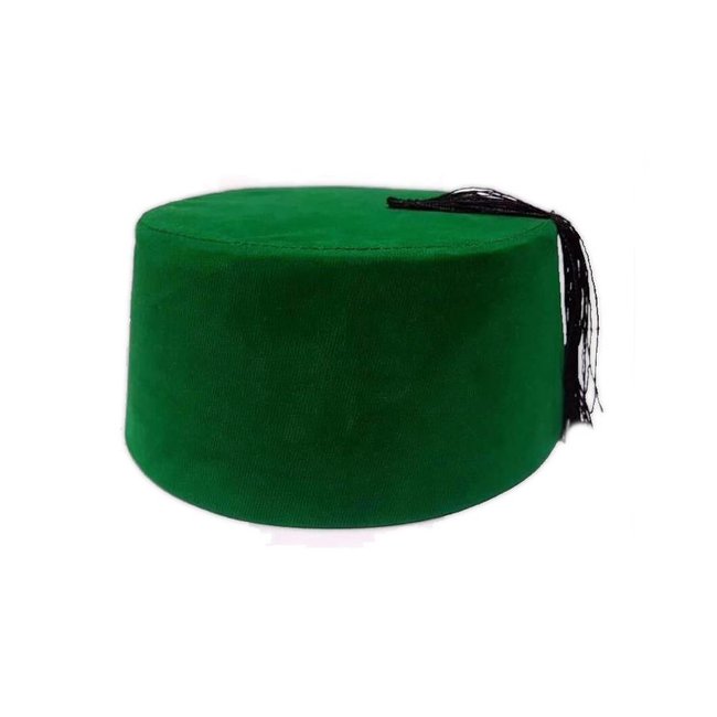 Fez Hat In Green - Tarboush, Fes, Oriental Headgear Cap