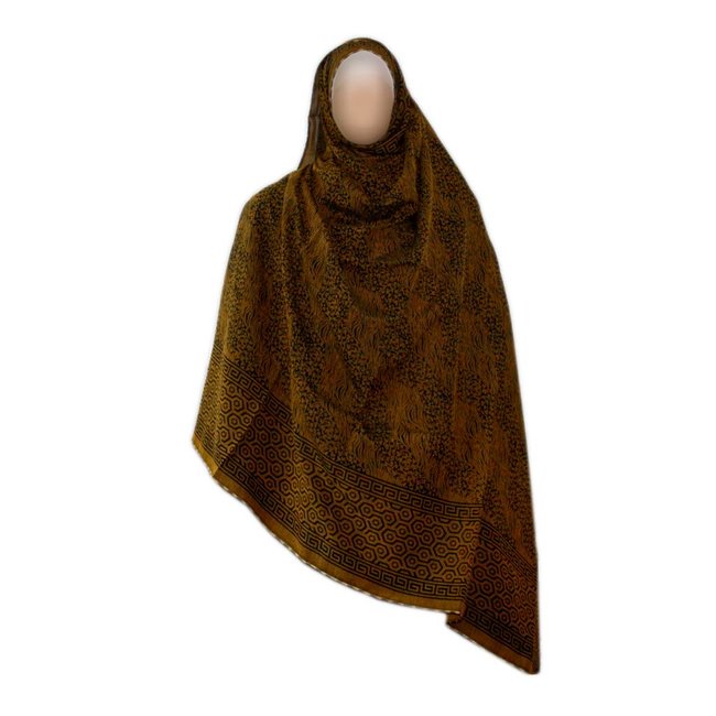 Brown Shayla hijab scarf with pattern