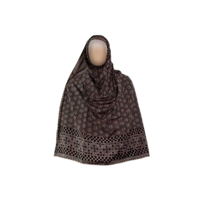 Gray Shayla hijab scarf with pattern