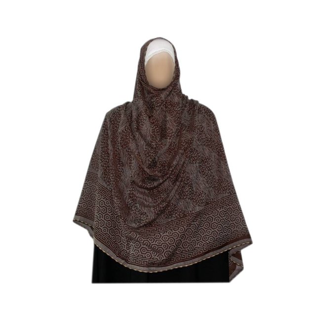 Gray brown Shayla hijab scarf with pattern