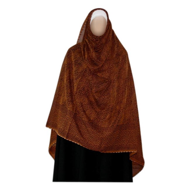 Red brown Shayla hijab scarf with pattern