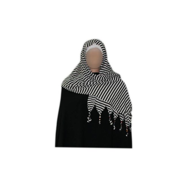 Shayla scarf with fringes and beads - Hijab in White
