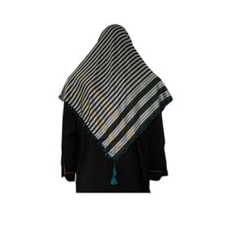 Large Scarf - Shimagh Turquoise-Black 120x115cm