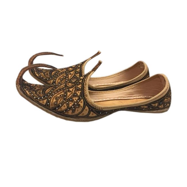 Indian Khussa Shoes In Brown-Black 