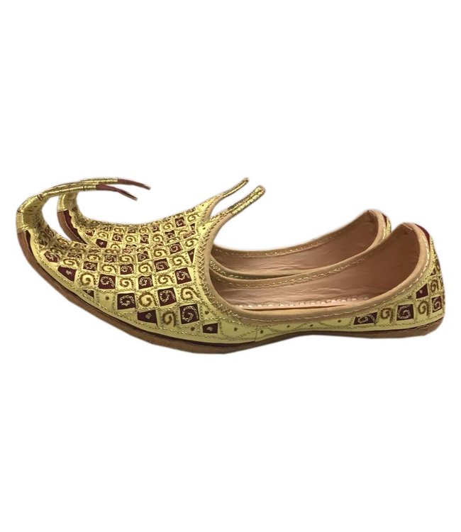 Indische Khussa Schuhe Gold-Rot