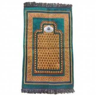 Prayer Mat with Compass - Turquoise Blue
