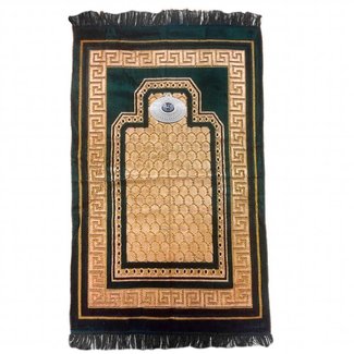 Prayer Mat with Compass - Dark Green