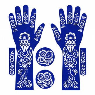 Henna Hand Stencil 6-piece set