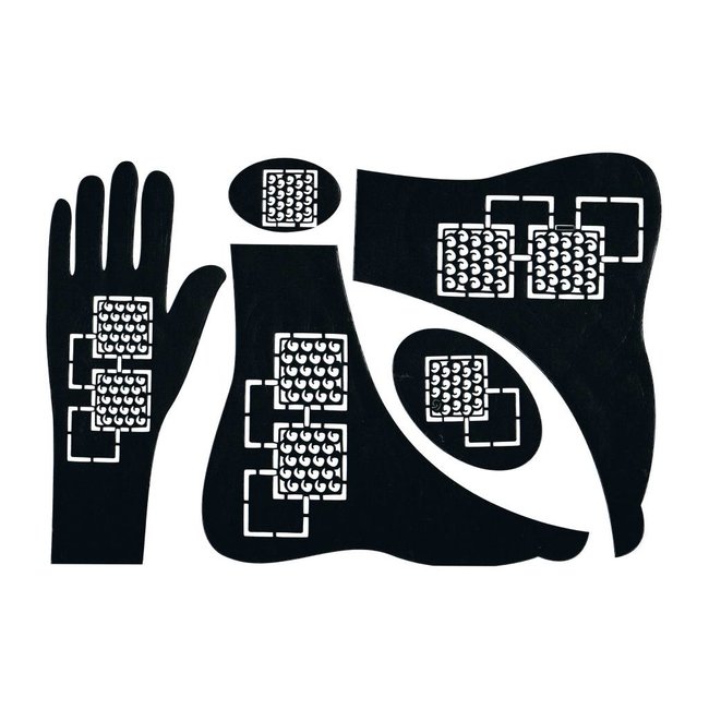 Self-adhesive Henna Stencil - Hand 5-piece set