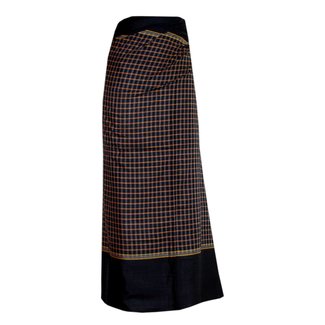 Traditional Dhoti-leg dress - brown plaid