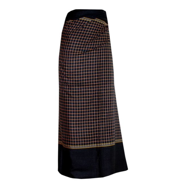 Traditional Dhoti-leg dress - brown plaid