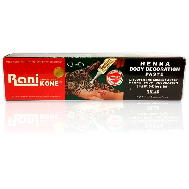 Rani - Kone Henna-Paste für Hennatattoos Schwarz (18g)