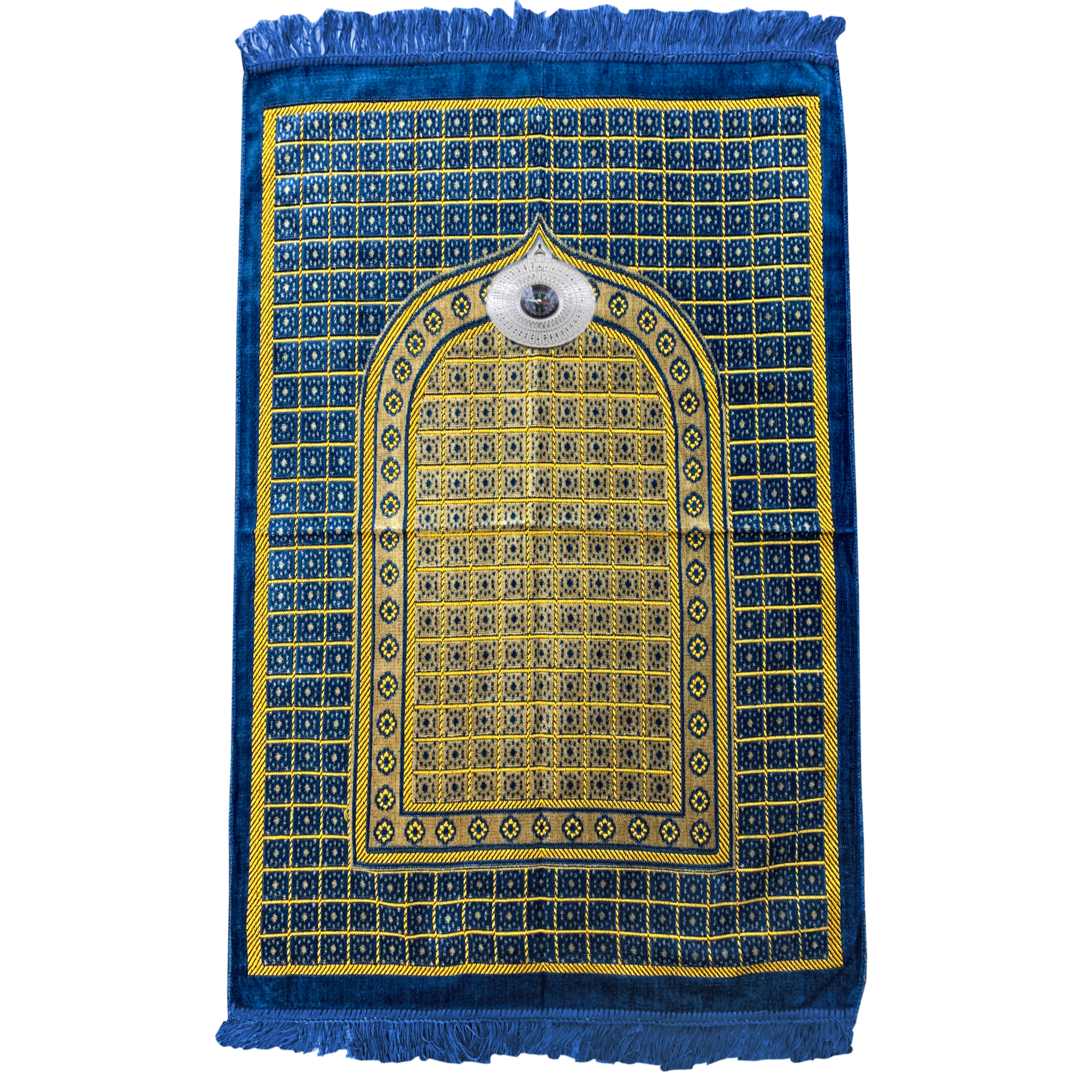 Prayer Rug Mat With Compass Islamic Blue GTMBK1912 OrientalStyle
