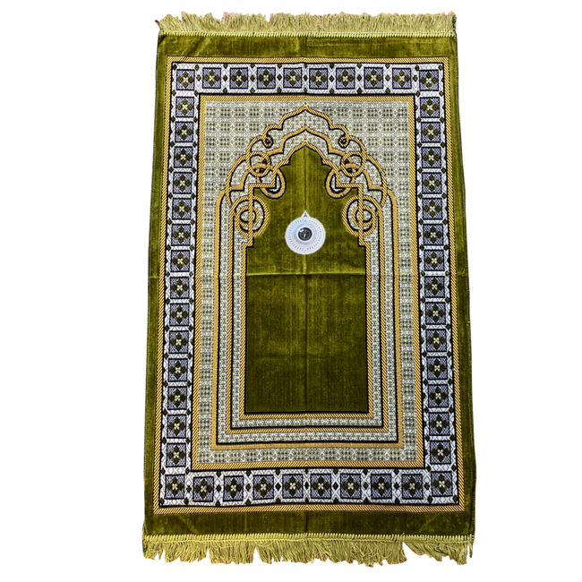 Prayer Rug - Seccade With Compass In Moss Green