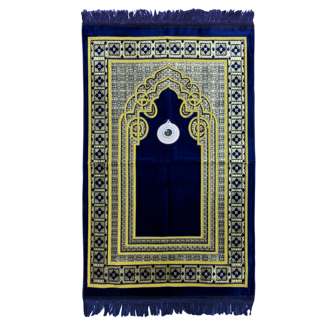 Prayer Rug - Seccade With Compass In Dark Blue