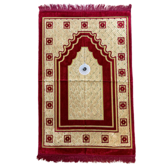 Prayer Mat with Compass - Red