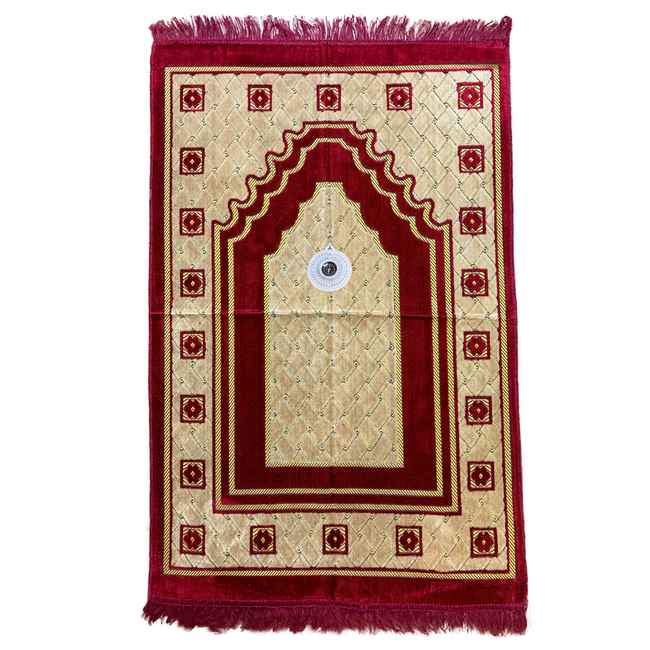 Prayer Rug - Seccade With Compass In Red