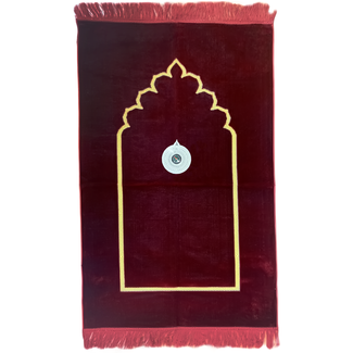 Prayer Mat with Compass - Red