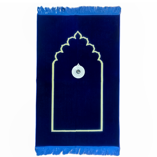 Prayer Mat with Compass - Dark Blue