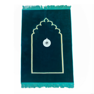 Prayer Mat with Compass - Dark Green