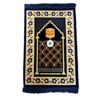 Prayer Mat with Compass - Dark Blue