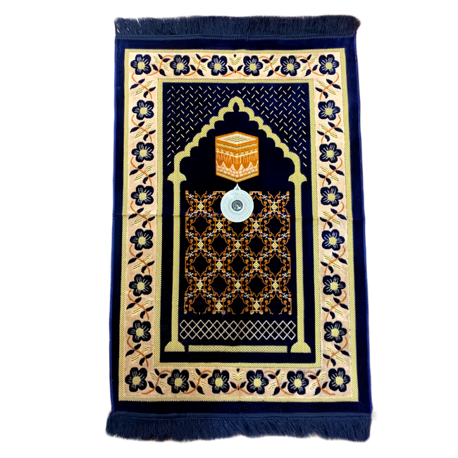 Prayer rug - Seccade With Compass In Dark Blue