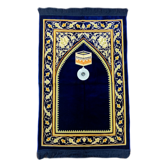 Prayer rug - Seccade With Compass In Dark Blue