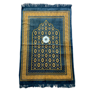 Prayer Mat with Compass - Grey-Blue