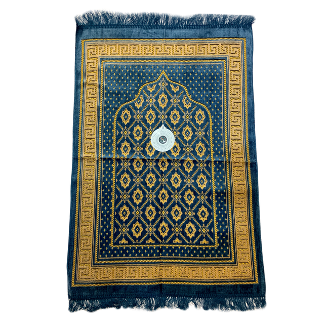 Prayer rug - Seccade With Compass In Grey-Blue