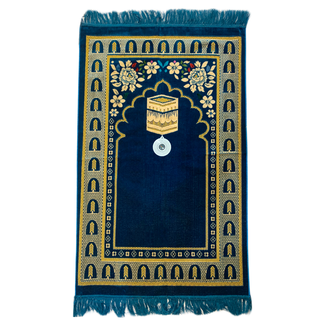 Prayer Mat with Compass - Dark Blue