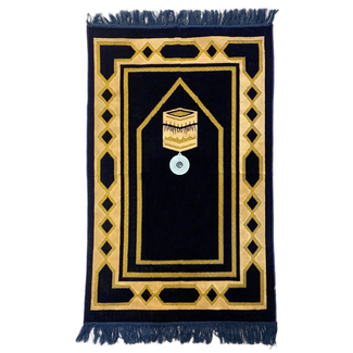 Prayer Mat with Compass - Dark Blue