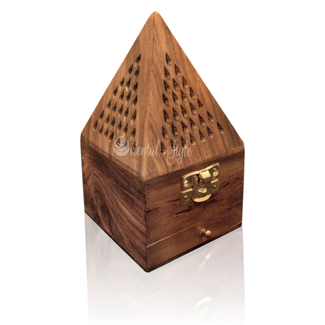Mubkara - Räuchergefäß Pyramide Holz Maxi