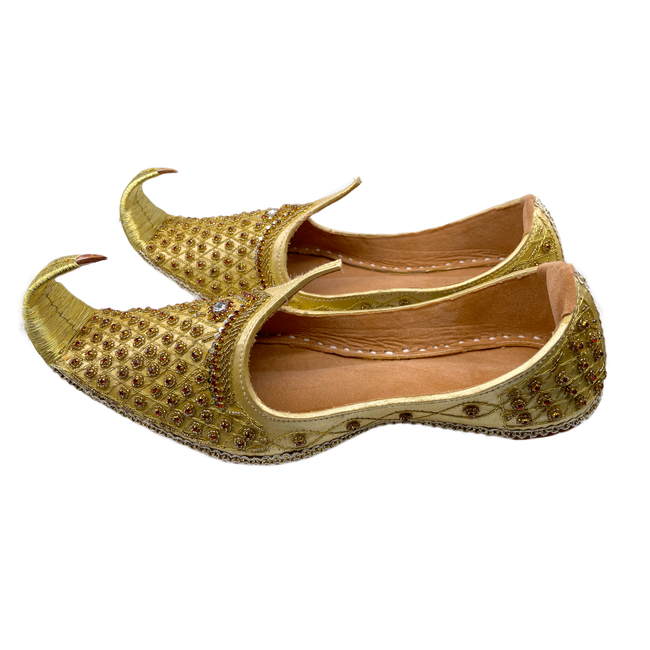 Orientalische Schnabelschuhe - Khussa Schuhe in Gold