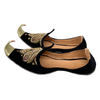 Indian Khussa Shoes In Black