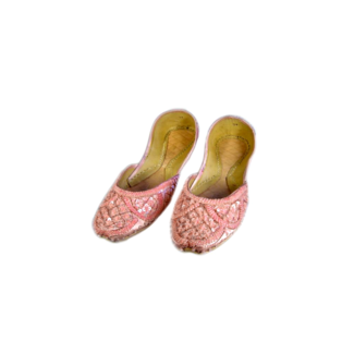 Indische Ballerinas Schuhe aus Leder - Rosa