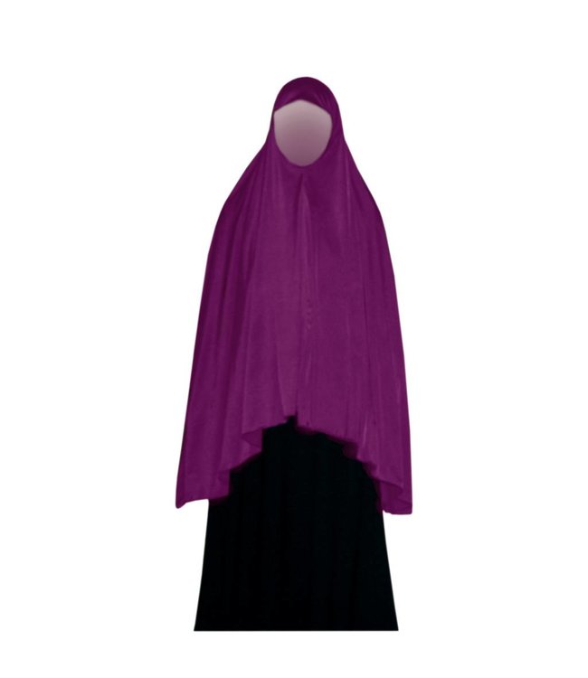 Big khimar hijab in Violet - Elastic head scarf