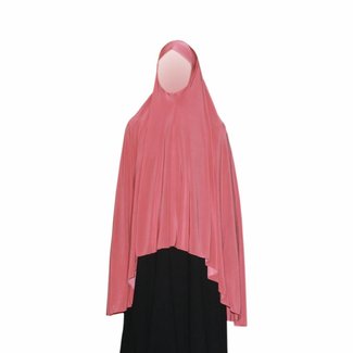 Big Khimar in Salmon Pink - Elastic