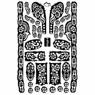 Self-adhesive henna stencils - Maxiset (28cm x 19cm)