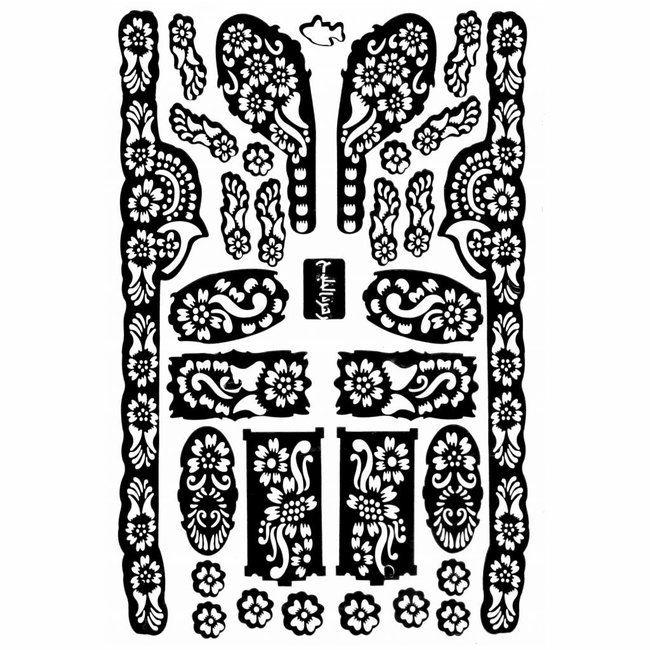 Self-adhesive henna stencils - Maxiset (28cm x 19cm)