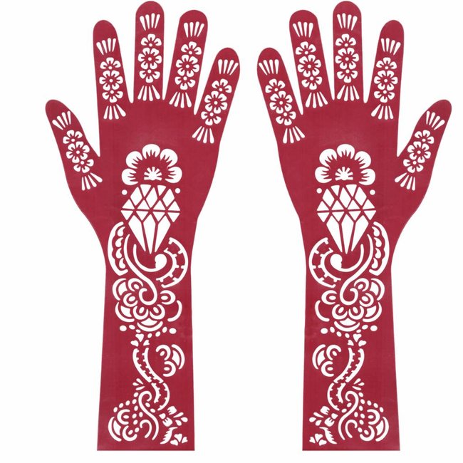 Selbstklebende Hennaschablone für Henna-Tattoos - Hand Arm