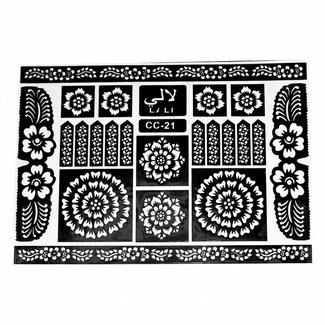 Self-adhesive henna stencils - Maxiset (38cm x 27cm)