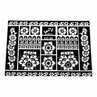 Self-adhesive henna stencils - Maxiset (38cm x 27cm)