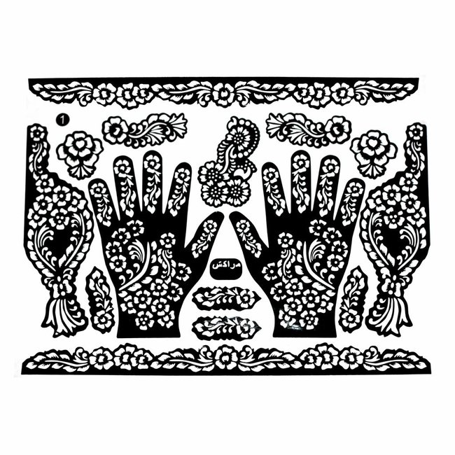 Self-Adhesive Henna Stencils For Tattoos Maxiset (38cm x 27cm)