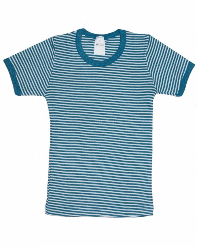 Hocosa Kids T-Shirt Wool/Silk - Blue/Natural: Soft & Comfy! | Ziloen ...
