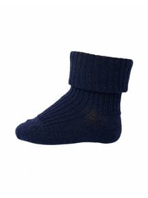 MP Denmark Wool Rib Turn Down Socks - Navy