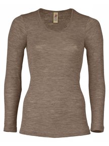 Engel Natur Women's longsleeve wool/silk - walnut