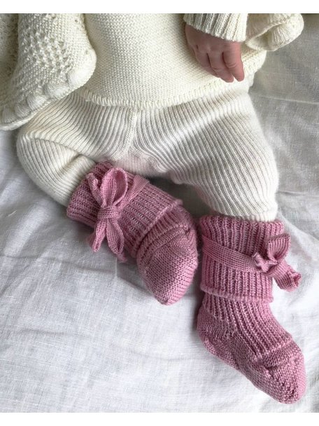 Hirsch Natur Newborn Socks Wool - Rose