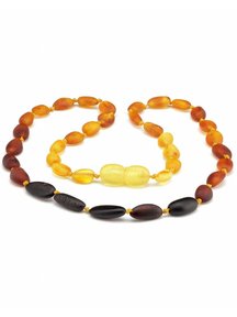 Amber Amber Baby Necklace 32 cm - Rainbow Oval raw