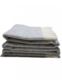 Mara Woolen Plaid 135 x 240 cm - Grey